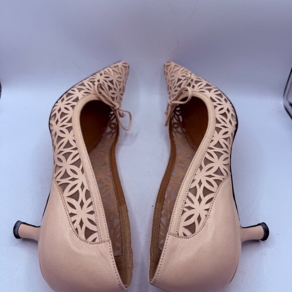 ✨ Stuart Weitzman “Kokomo” Mimosa Kid Leather Cutout Kitten Heels – Size 7.5 – - Picture 9 of 10